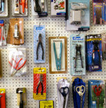 tools hanging on wall